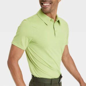 Men's Jersey Polo T Shirt Short Sleeve, Button Down - Arch Green All in Motion S